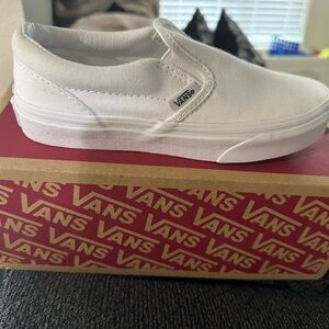 Vans White Slip-On Sneakers